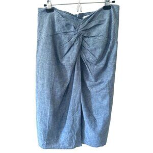 Linea Donna linen blend blue/grey skirt size L